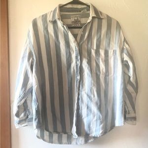 Vintage Vertical Stripe Cowboy Blues Western Shirt